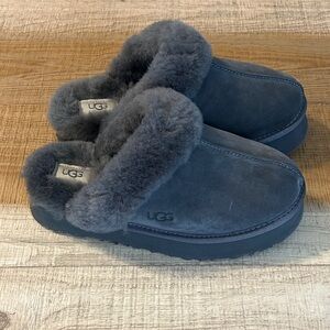 UGG Dark Gray Shearling Slip-Ons